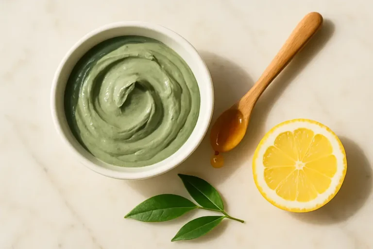 Masque visage maison : un geste de soin cosmétique à envisager sans présumer d’un effet contre les boutons.