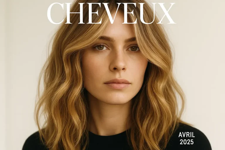 Des mèches blond miel discrètes éclairent une chevelure châtaine, un exemple de nuance à comparer selon l’état des cheveux et leurs colorations antérieures.